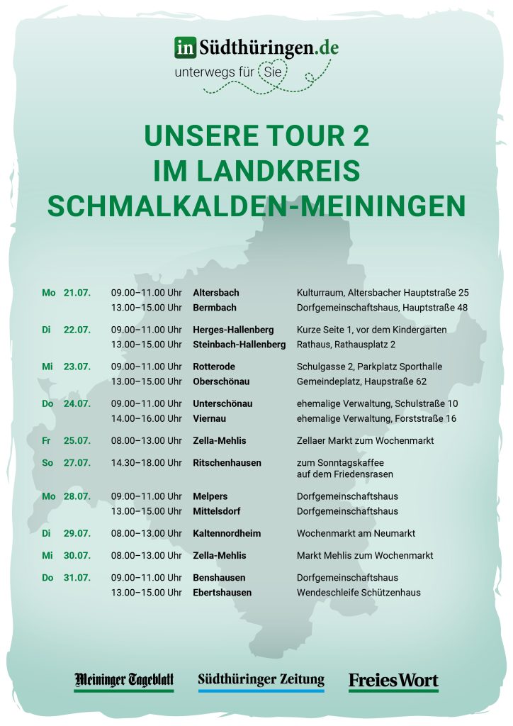 iS unterwegs Tourplan